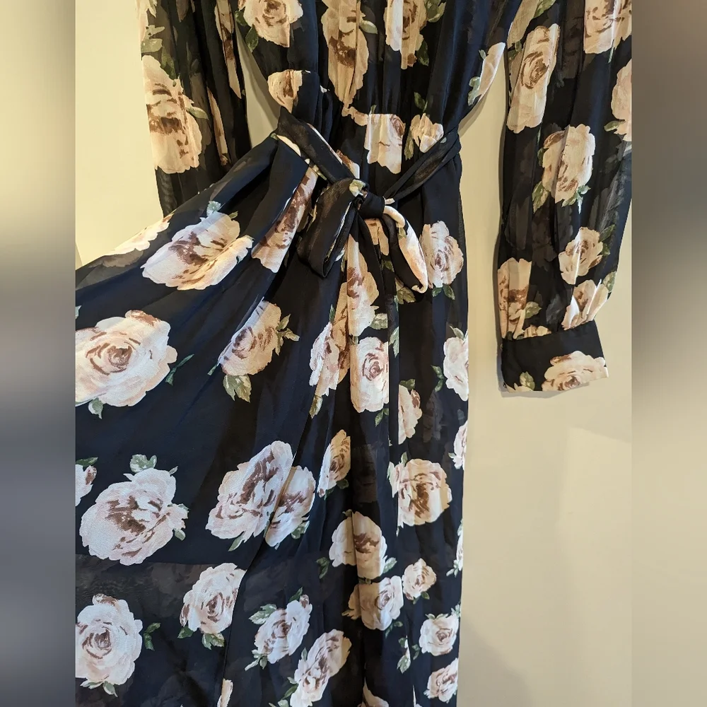 EUC Xtaren chiffon floral maxi dress 2X - Picture 7 of 9